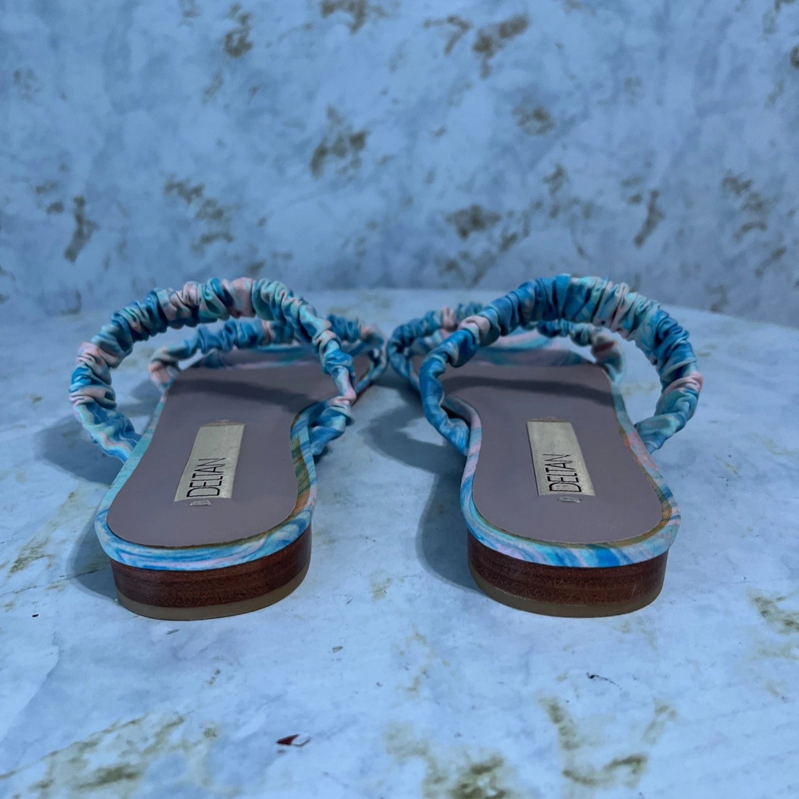 Deltan Women's Size 8M Shoes Blue Pink Slides Flip Flop Comfort Fashion Sandals