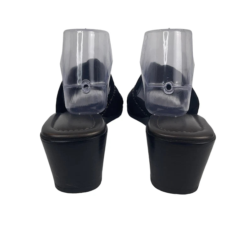 Brighton Sandals Isis Women’s 10M Black Braided Slide Low Wedge Y2K Slip On