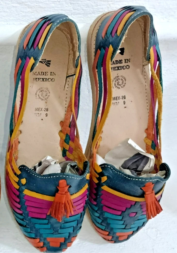 Leather Sandals Wedge Style  Closed Toe US Women Size 9