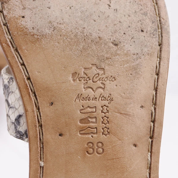 Enrico De Rosa Italy Women's Sandal Size 38 7 Snakeskin Slide Resort Hampton