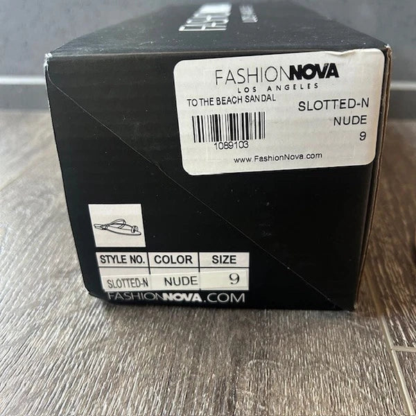 Fashion Nova Slotted N Nude Sandals To The Beach Brand New with Box Size 9