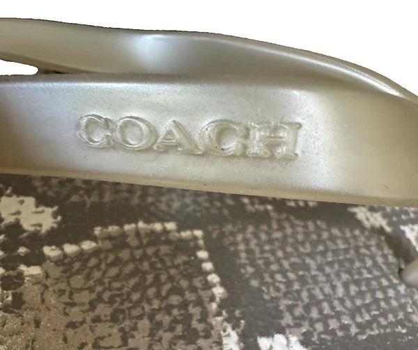COACH Womens 9 B Abbigail Flip Flops Turnlock Logo Python NEW Sandals