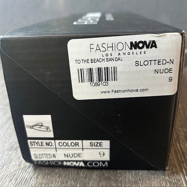 Fashion Nova Slotted N Nude Sandals To The Beach Brand New with Box Size 9