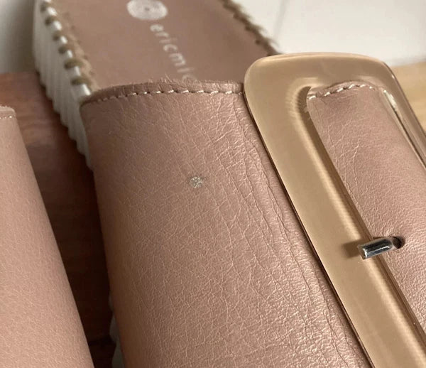 Eric Michael Darla Leather Sandals Slide Shoes Size Sz 7.5 8 EU 38 Beige Nude