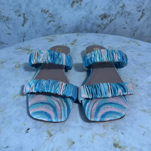 Deltan Women's Size 8M Shoes Blue Pink Slides Flip Flop Comfort Fashion Sandals
