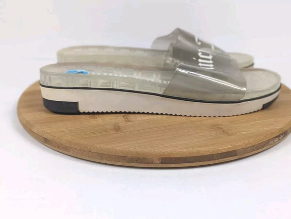 Juicy Couture Sandals Size 10 Y2K Jelly Slides Womans Flats Flip Flops Slip On