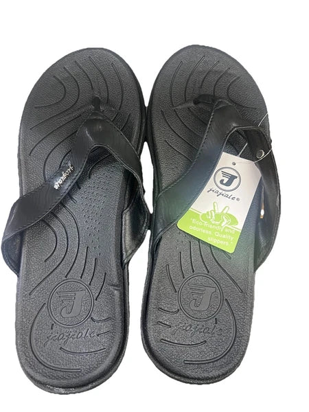 jiajiale Womens Fashion Orthotic Arch Support Flip Flops Black US Size 8