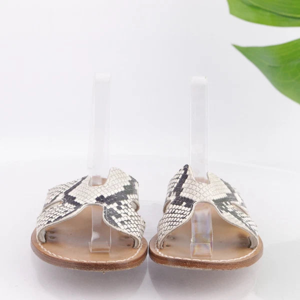 Enrico De Rosa Italy Women's Sandal Size 38 7 Snakeskin Slide Resort Hampton