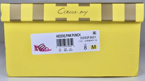 CIRCUS NY BY SAM EDELMAN NIB $120 HEDDIE PINK PUNCH SLIDE HEELED SANDAL. SZ 8 M
