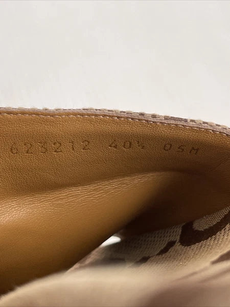 Gucci Womens Angelina Maxi GG Platform Slide Sandals- Beige Canvas- 40.5 /10.5US