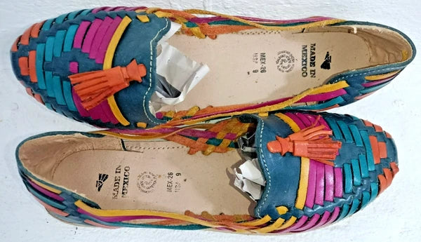 Leather Sandals Wedge Style  Closed Toe US Women Size 9