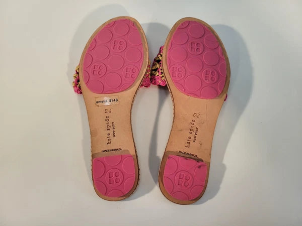 Kate Spade New York Amelia Slide Sandals Size Womens 5 Youth Girl 3.5Y Pink Gold