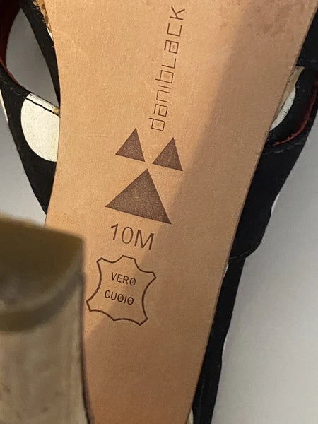 Daniblack Women’s Wanda Slide Sandals Black and White Polka Dots Retro Style 10M