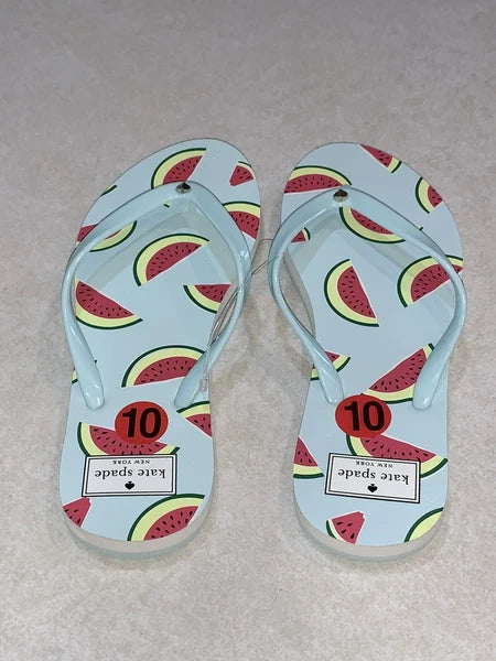 Kate Spade New York Watermelon Fiji Flip Flops Green Size 10 NEW
