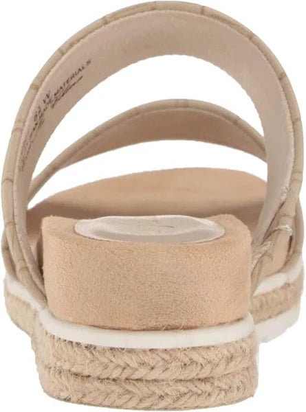 Easy Street Women's Maryann Slide Wedge Sandals, Taupe Croco Size 10M