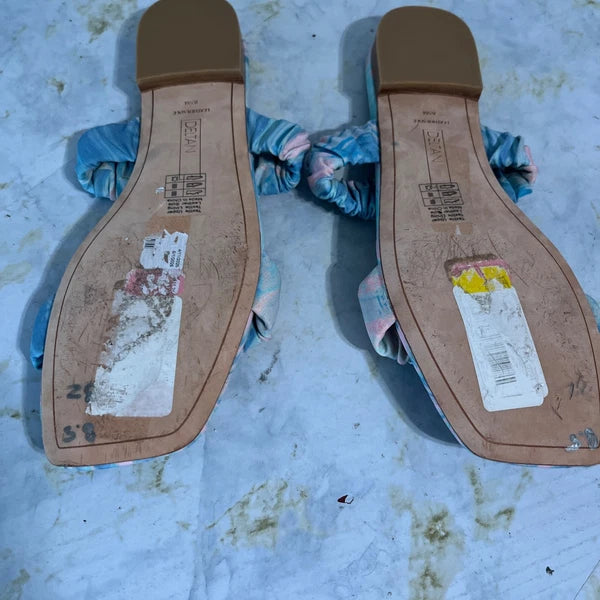 Deltan Women's Size 8M Shoes Blue Pink Slides Flip Flop Comfort Fashion Sandals