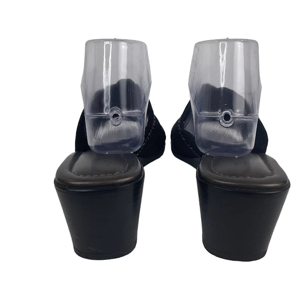 Brighton Sandals Isis Women’s 10M Black Braided Slide Low Wedge Y2K Slip On