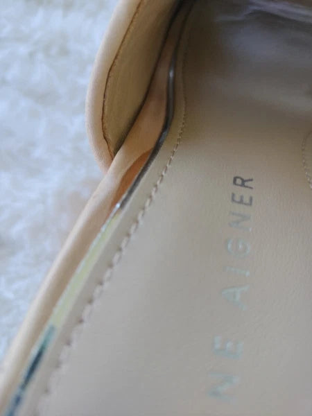 ETIENNE AIGNER Devin Sz 8  Sandals Platforms Women's Natural Cork Wedges Slides