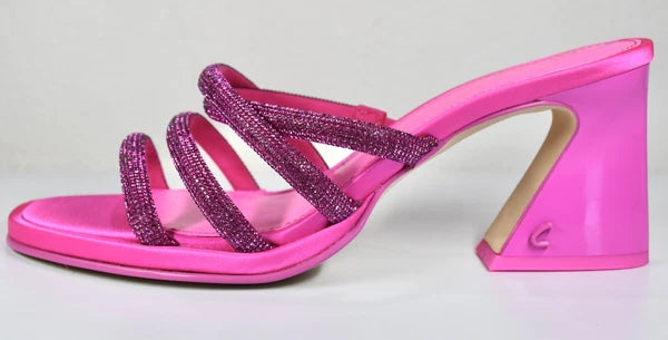 CIRCUS NY BY SAM EDELMAN NIB $120 HEDDIE PINK PUNCH SLIDE HEELED SANDAL. SZ 8 M