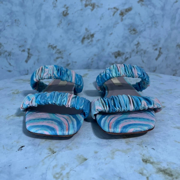 Deltan Women's Size 8M Shoes Blue Pink Slides Flip Flop Comfort Fashion Sandals