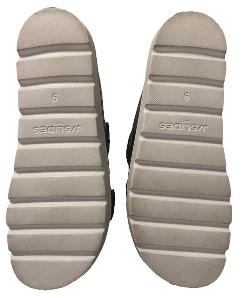 BIANCA J Slides NYC Black Platform Double Strap Slide Sandals Womens Size 9M