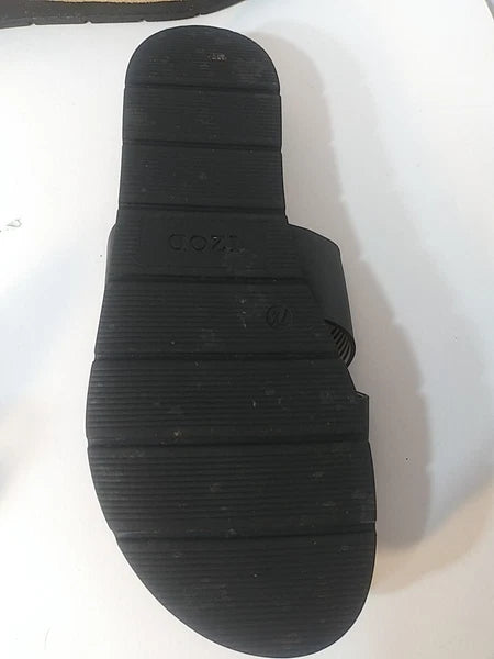 IZOD Women's Black Criss Cross Slide Sandals Size 7.5M Slip-On Comfort Summer