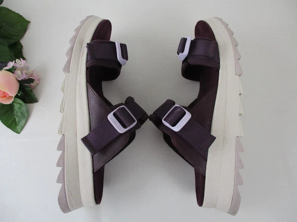 Merrell Alpine Cush Burgundy Sport Platform Slide Sandals size 11, 42