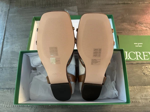 J. Crew Capri Buckle Strap Sandals US Women's Size 9M - Brown Color/ CH300 Style