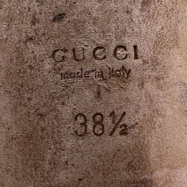 Gucci Monogram Heart Logo Thong Sandals Beige Gold Size EU 38.5