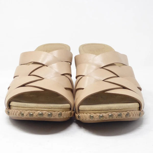 Dansko Womens Tory Woven Leather Heeled Sandals Slides Size 41 / 10.5-11 Beige