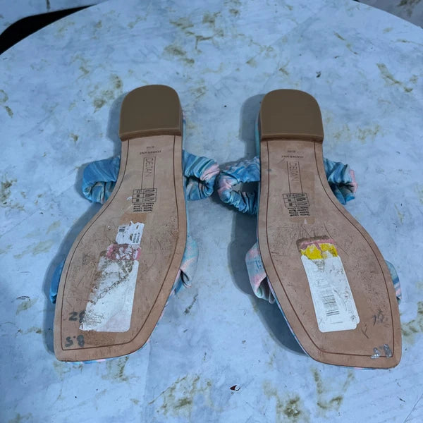 Deltan Women's Size 8M Shoes Blue Pink Slides Flip Flop Comfort Fashion Sandals