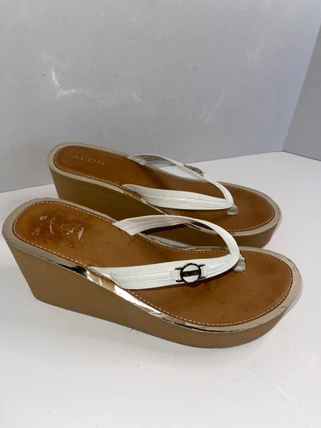 Aldo Women's Wedge Flip-Flop Sandals - Brown| Brand New | Size 11M