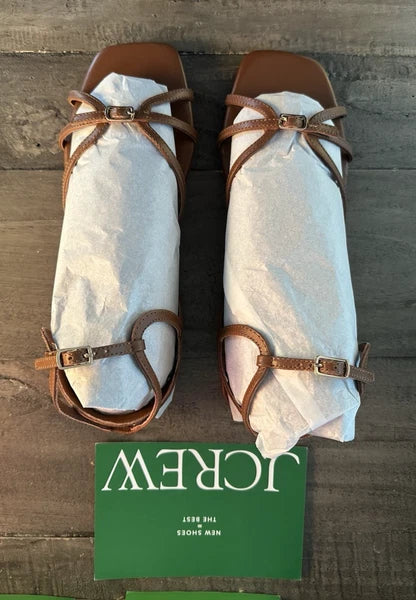 J. Crew Capri Buckle Strap Sandals US Women's Size 9M - Brown Color/ CH300 Style