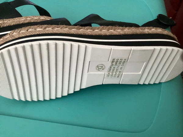 Midas Athens Black Leather slides size 37 - Current Style