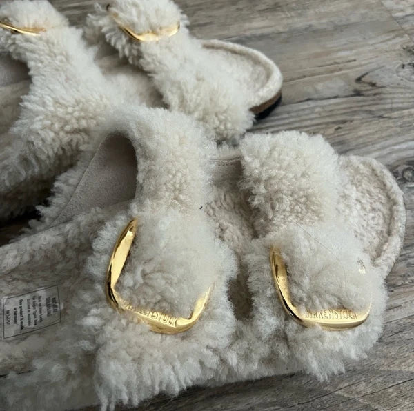 Birkenstock Arizona Big Buckle Teddy Sandals Size 10.5 EU 41