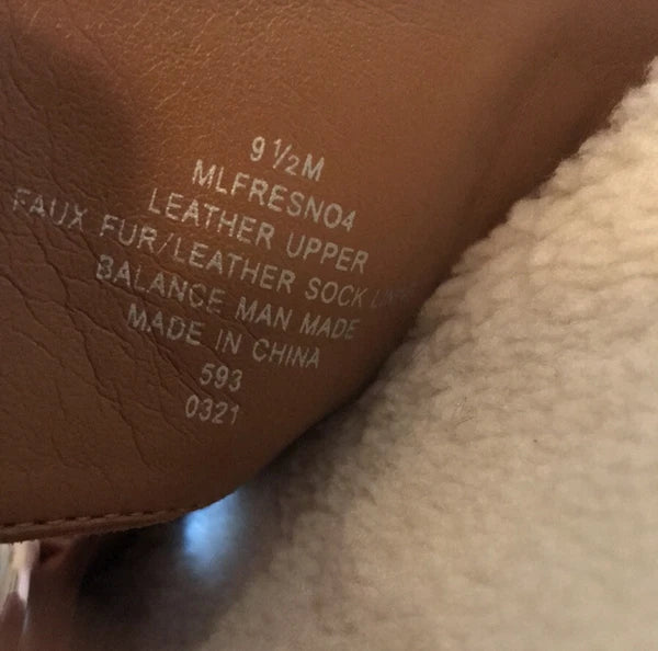 Marc Fisher Fresno Leather Upper Faux Fur/Leather Sock Lining Slide Sandal 9.5M