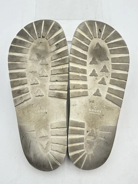 Gucci Men's Beige Striped Slide Sandals Size 12