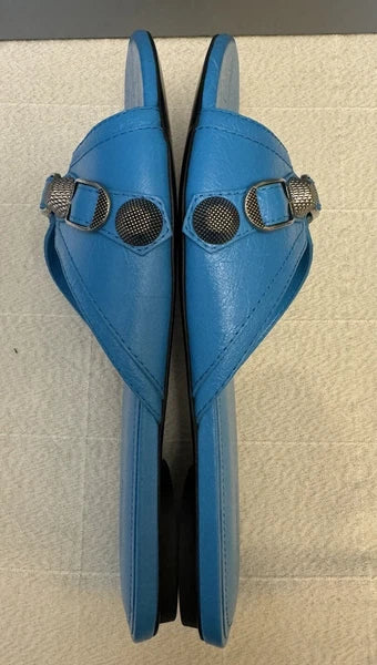 Balenciaga Le Cagole Slide Sandal CYAN/ AGED NIKEL, Size 9US /39EU $750