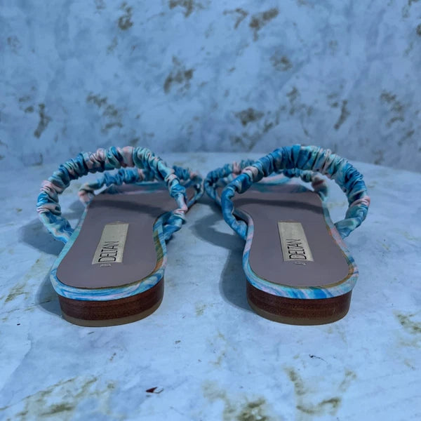 Deltan Women's Size 8M Shoes Blue Pink Slides Flip Flop Comfort Fashion Sandals