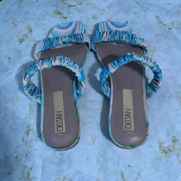 Deltan Women's Size 8M Shoes Blue Pink Slides Flip Flop Comfort Fashion Sandals