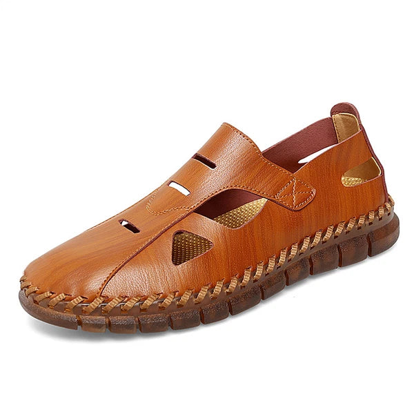 Mens Sport Summer Leather Sandals Fashion Slip-on Hollow Out Casual Shoes New