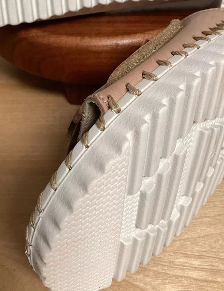 Eric Michael Darla Leather Sandals Slide Shoes Size Sz 7.5 8 EU 38 Beige Nude