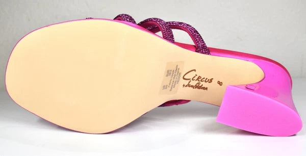 CIRCUS NY BY SAM EDELMAN NIB $120 HEDDIE PINK PUNCH SLIDE HEELED SANDAL. SZ 8 M