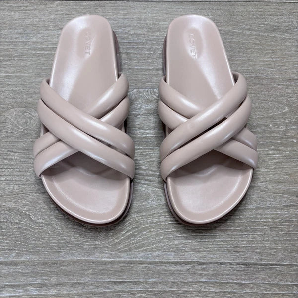 Covet Sol Crisscross Slide Sandal Nude Minimalist Comfort Sz 41/10-10.5US $142