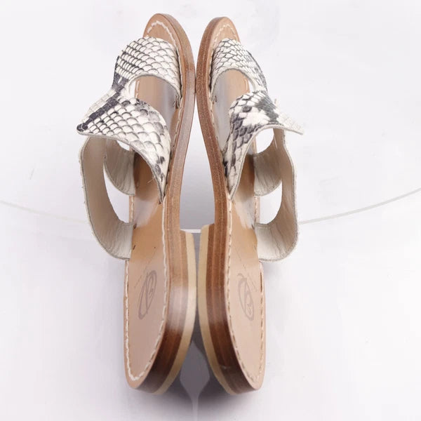 Enrico De Rosa Italy Women's Sandal Size 38 7 Snakeskin Slide Resort Hampton