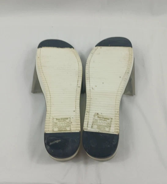 Juicy Couture Sandals Size 10 Y2K Jelly Slides Womans Flats Flip Flops Slip On