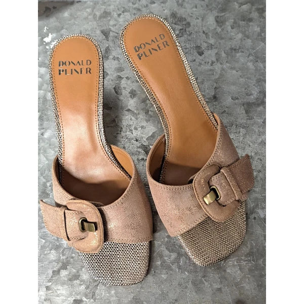 Donald Pliner Cherry Bucket Mule Leather Sandals Womens Size 8M