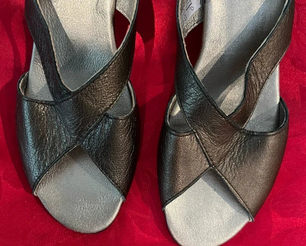 Arche Shoes Women Leather EU 39 US 8 Sandals Bronze Slip On Slides Heels