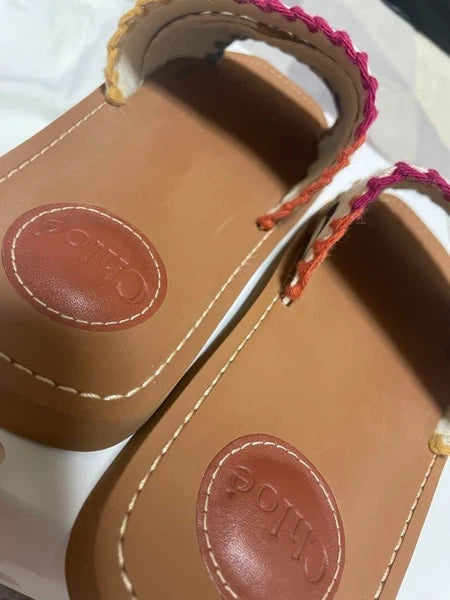 Chloe Sandals Logo Sandals Chloe WOODY SLIDES fashion women beach summer cute JP