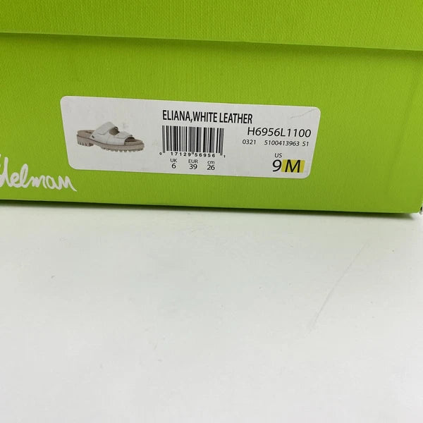 NIB Sam Edelman Women’s Eliana Sandals White Leather Lug Sole Slides 9 M